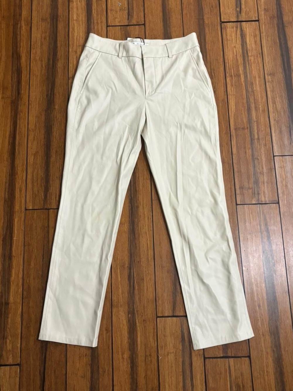 cream straight leg pants - zara